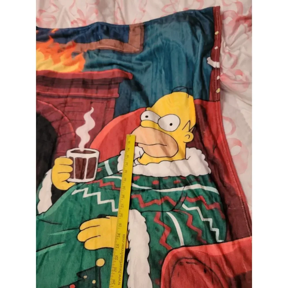 Homer Simpson Small Throw Soft Blanket Christmas Fireplace